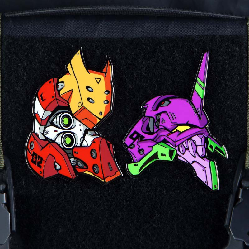 EVA โลหะ Velcro Neon Genesis Evangelion แสตมป์เครื่องแรก/เครื่องที่สอง Avatar ยุทธวิธีระบุแสตมป์ยุทธวิธีกระเป๋าเป้สะพายหลัง/เสื้อกั๊กผ้าสติกเกอร์/สติกเกอร์แสตมป์ที่ถอดออกได้ DIY