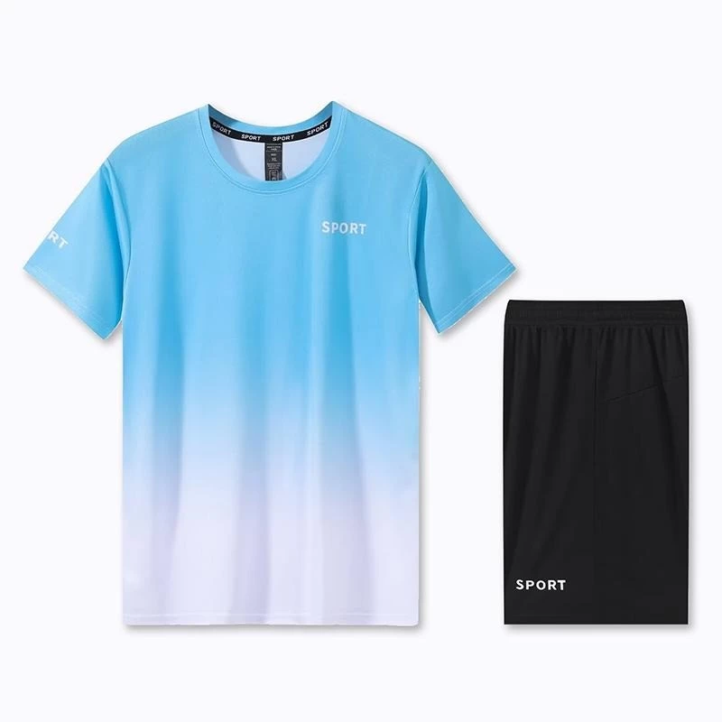 ชุดออกกำลังกาย เสื้อ+กางเกงขาสั้น แห้งไว ระบายอากาศ Unisex thumbnail 4