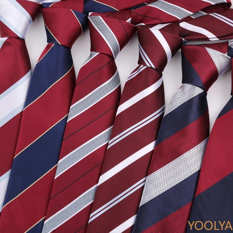 หรูหรา 8 ซม.Mens Tie เนคไทสีแดงลาย Ties สําหรับ Man เจ้าบ่าวคอ Tie สําหรับธุรกิจงานแต่งงาน