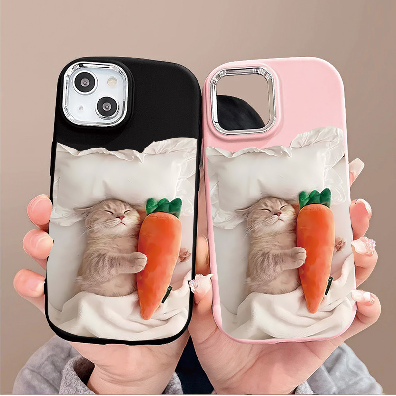 น่ารัก Sleep Cat แครอทเคสโทรศัพท์สําหรับ OPPO Reno 13F 12F 11F 5G 4 7 Pro 6 8 8T 5 6 Lite 5F 5Z 6Z 7