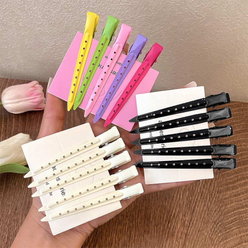 10 ชิ้นชุดผู้หญิงอุปกรณ์เสริมผมเกาหลีสีสันที่มองไม่เห็นโลหะ Bangs คลิป Duckbill Barrette สําหรับแต่งหน้า - รูปที่ 3