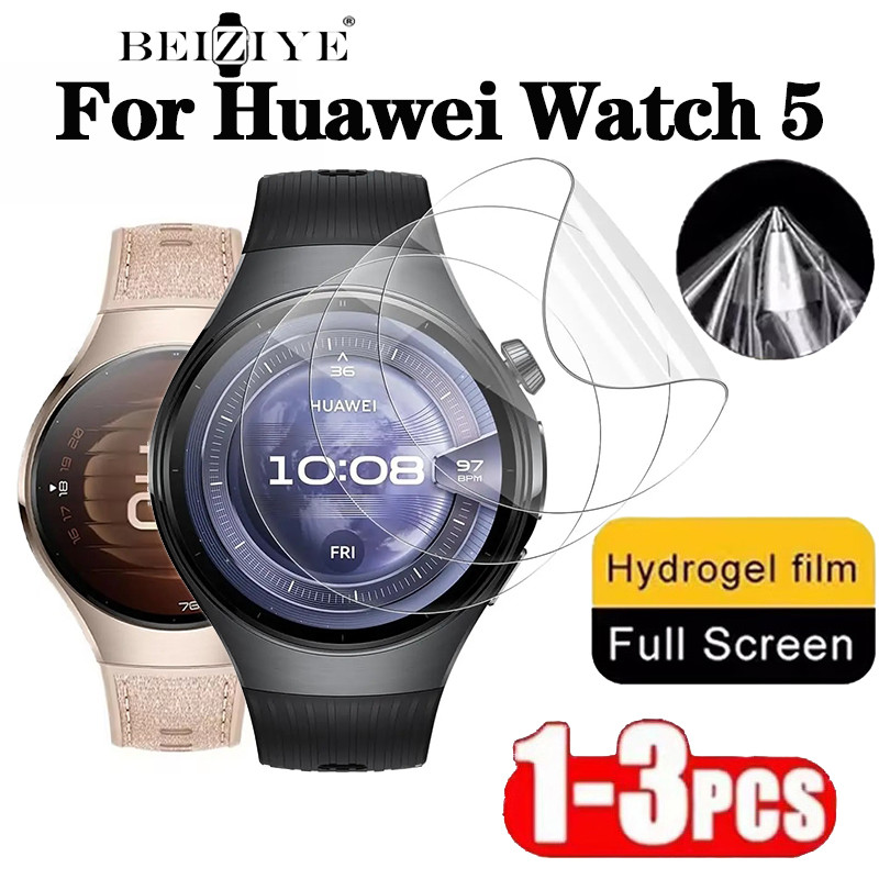 1/3pcs Hydrogel ฟิล์มป้องกันสําหรับ For Huawei Watch 5 46mm สมาร์ทนาฬิกา Soft Clear ฟิล์มป้องกันแบบเต็มหน้าจอสําหรับ For Huawei Watch 5 42mm ไม่ใช่แก้ว