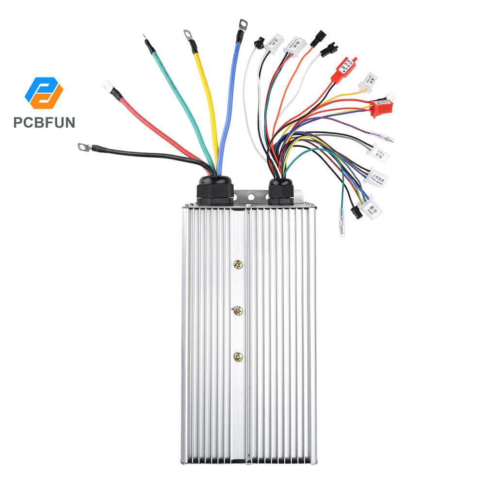 Pcbfun คู่แถว 24 หลอดตัวควบคุมไร้แปรงอัจฉริยะ 48V 60V 72V 84V 5000W