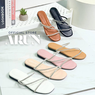 รองเท้าแตะแฟชั่น แบรนด์ ARUN รุ่น AR2013 พื้นนุ่ม สายคาดเพชร…