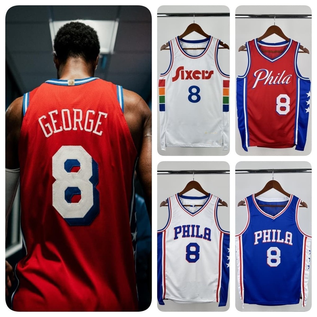 Hot Press [Paul George] City Edition Jersey Philadelphia 76ers เสื้อบาสเก็ตบอล Quick-Drying Breathab