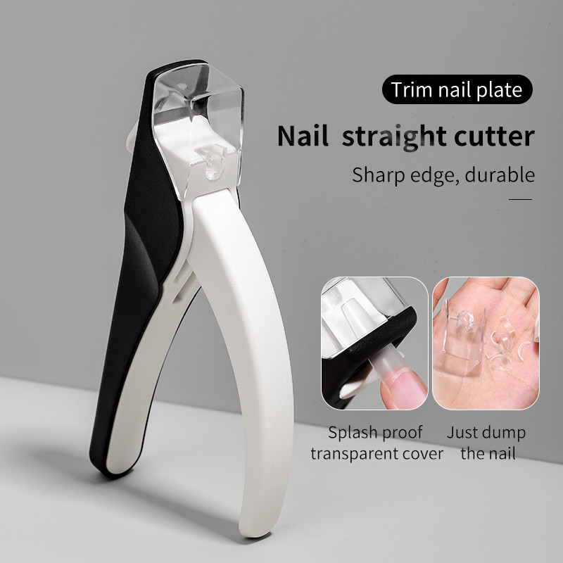 Annies เครื่องมือทําเล็บกรรไกรแบนมัลติฟังก์ชั่ชิ้นเล็บฝรั่งเศสกรรไกรรูปตัวยูส่องไฟขยายกรรไกรตัดเล็บป