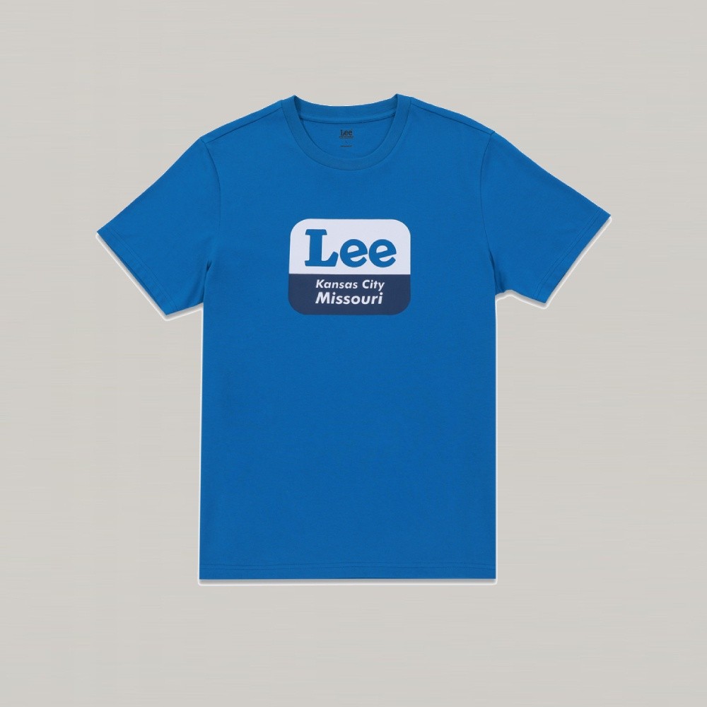 LEE เสื้อยืดแขนสั้นผู้ชาย Regular รุ่น LE S425MTSSF25 สีฟ้า