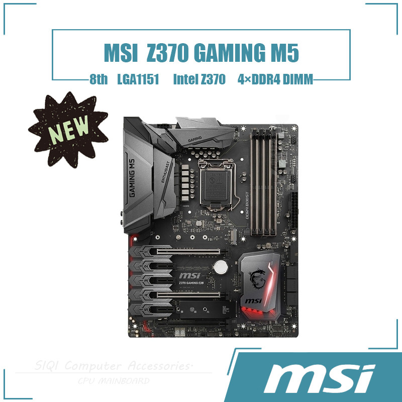 [ใหม่] MSI Z370 GAMING M5 เมนบอร์ด 4DDR4 DIMM Intel Z370 LGA1151 เดสก์ท็อปเมนบอร์ด