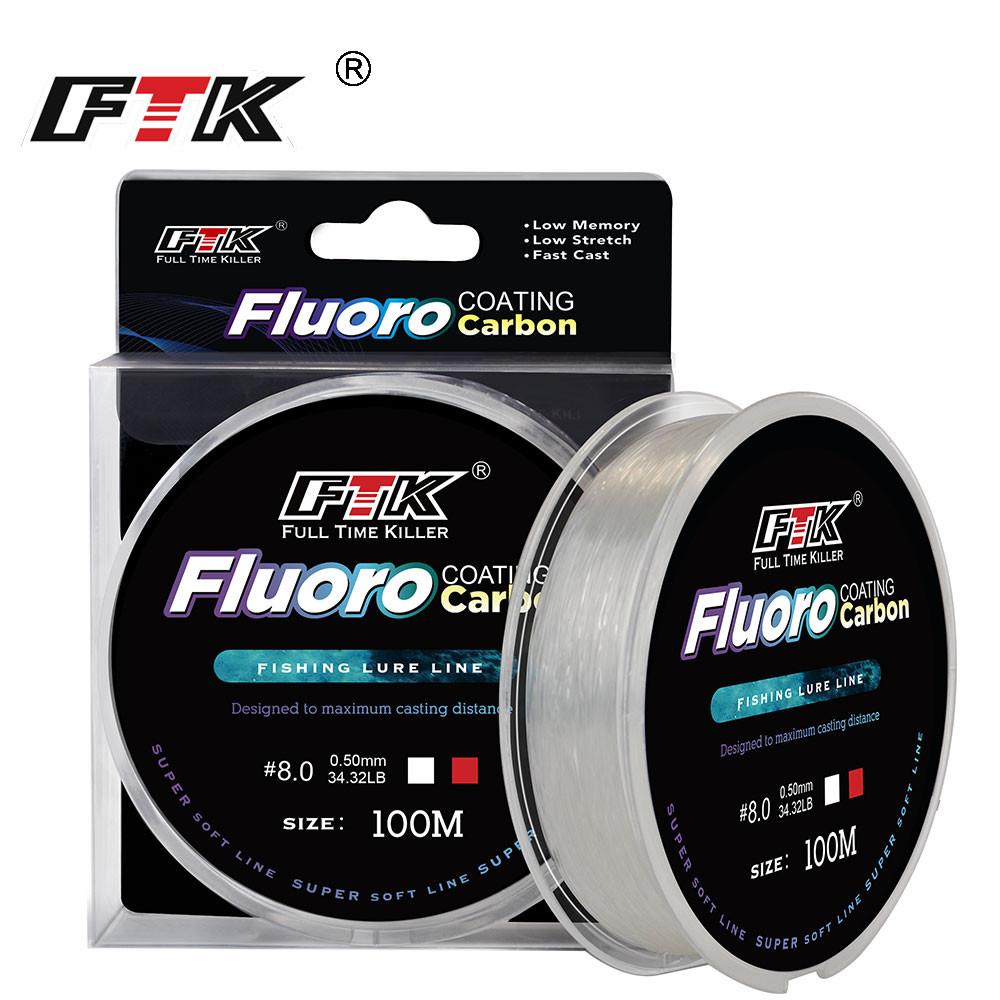 FTK 100M Fluorocarbon Coating 4.136LB-34.32LB Carbon Fiber Monofilament Leader Line Carp Fishing Sinking Line