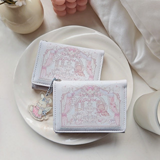 น่ารักแฟชั่นกระต่ายหวานพิมพ์ผู้หญิงกระเป๋าสตางค์พับมัลติฟังก…