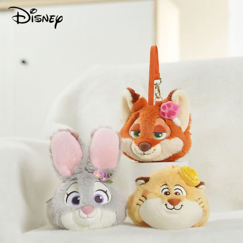 Disney Zootopia Judy Nick Bogo Floral Coin Holder Keychain Cute Cartoon Portable Wallet Accessory