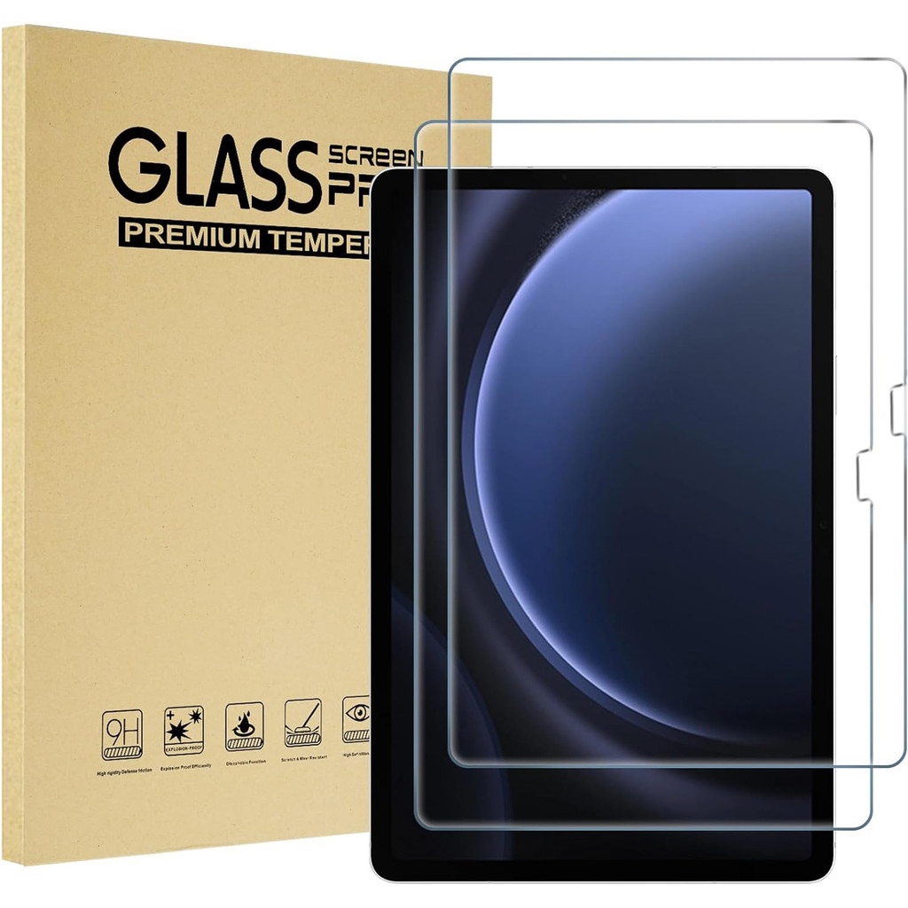 2pcs 9H กระจกนิรภัยสําหรับ Samsung Galaxy Tab S9 FE Plus 12.4 S9 FE + SM-X610 X615 Clear Anti Scratc