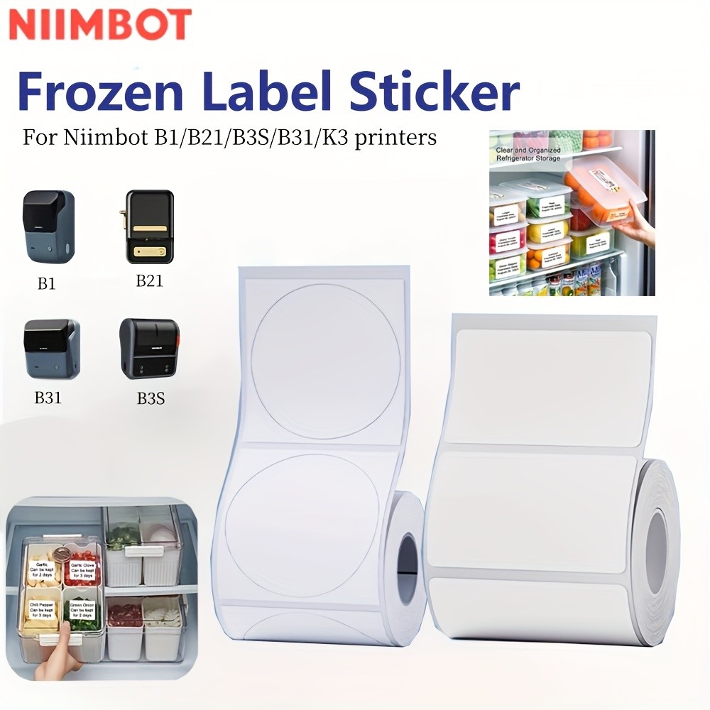 NIIMBOT Frozen Label Sticker Roll - กันน้ําและกันน้ํามัน กระดาษความร้อนที่ทนทาน เหมาะสําหรับเครื่องพ