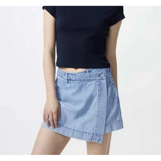 กางเกงกระโปรง Denim เดนิม ผู้หญิงสีพื้น