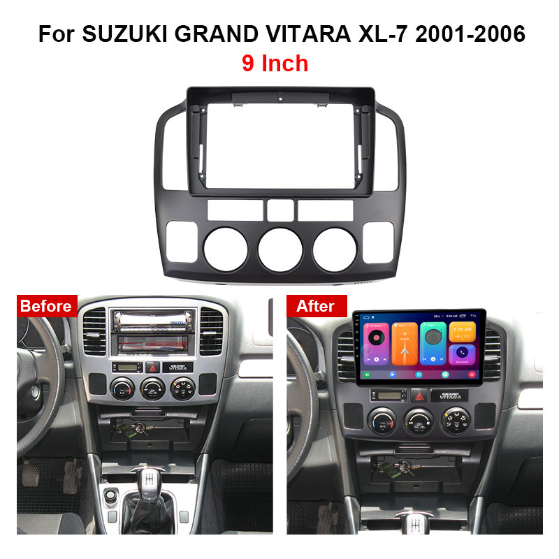 ใหม่ล่าสุดสําหรับ 2001-2006 SUZUKI GRAND VITARA XL-7 รถวิทยุ Fascia กรอบสาย Android สเตอริโอ Dashboard Kit Face Plate Acdpt แผง