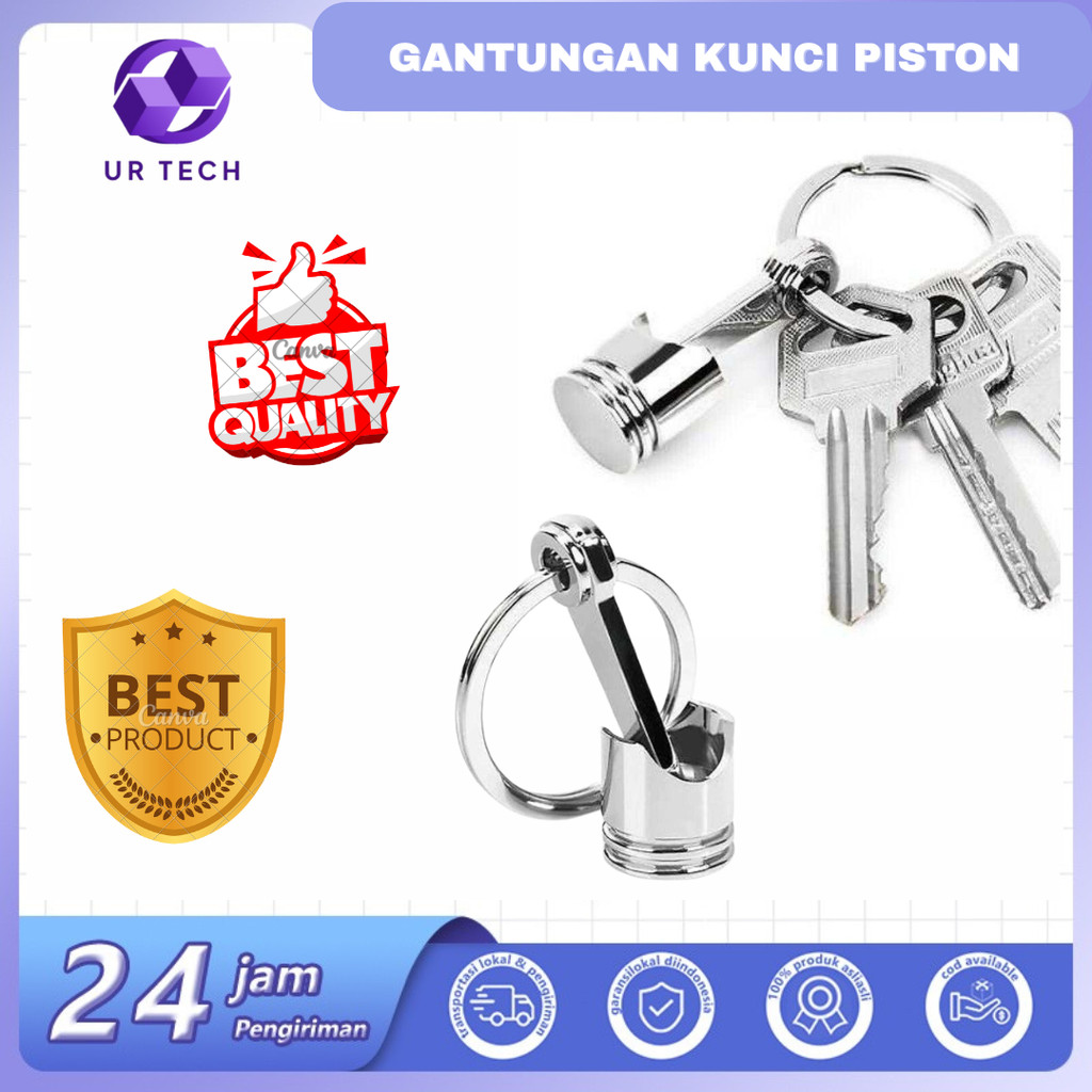 GANTUNGAN TURBO PISTON KEYCHAIN AUTOMATIC MINI ENGINE KEYCHAIN