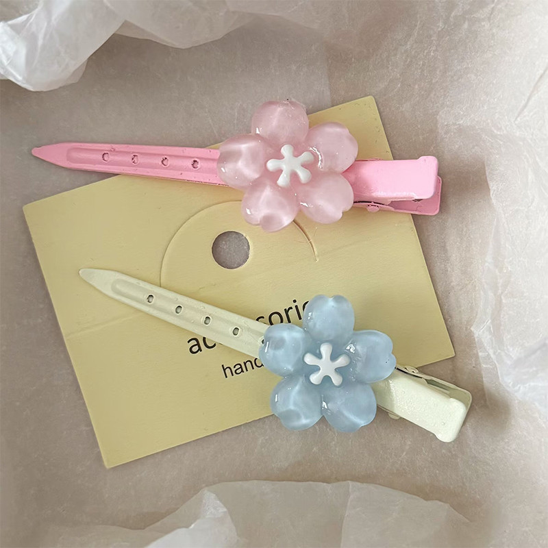 SummerIce TransparentDuckbill ClipCherry BlossomsLongHair ClipGirlBangs ClipXINYIA2