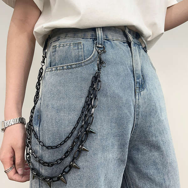 waist chain สร้อยคาดเอว 2025 สไตล์ใหม่ผู้ชาย สะโพก-กระโดด อินเทรนด์กระสุนกางเกงโซ่ผู้หญิงโซ่ตกแต่งเข