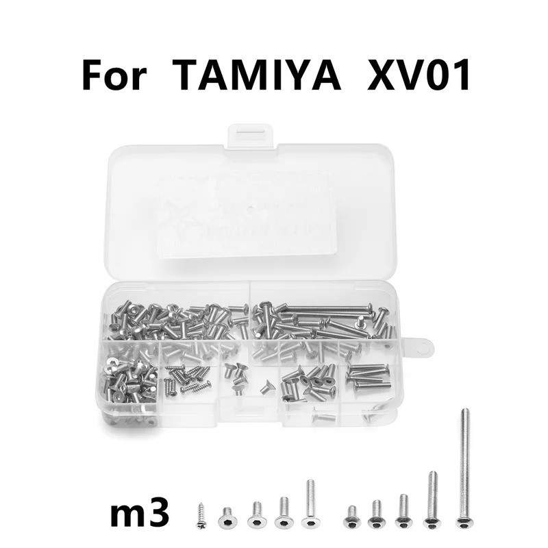 ชุดเครื่องมือซ่อมแซมสกรูโลหะ M3 สำหรับ Tamiya XV01 XV-01 1/10 RC Car อะไหล่และอุปกรณ์เสริมอัพเกรด