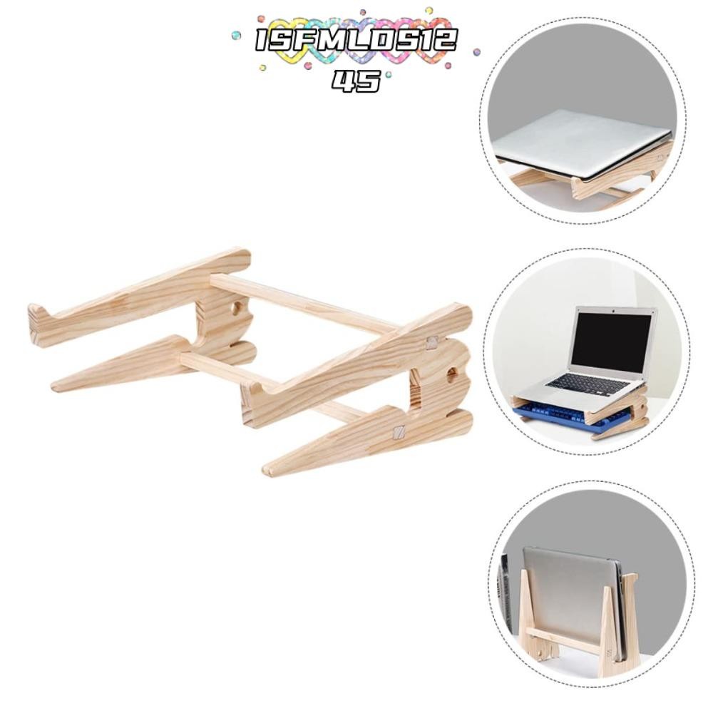 Isfmlds1245ขาตั้งแล็ปท็อป,ขาตั้งโน๊ตบุ๊คไม้เรียบ,แบบพกพาพับได้ติดตั้งง่ายโน้ตบุ๊คแผ่นระบายความร้อนเดสก์ท็อป