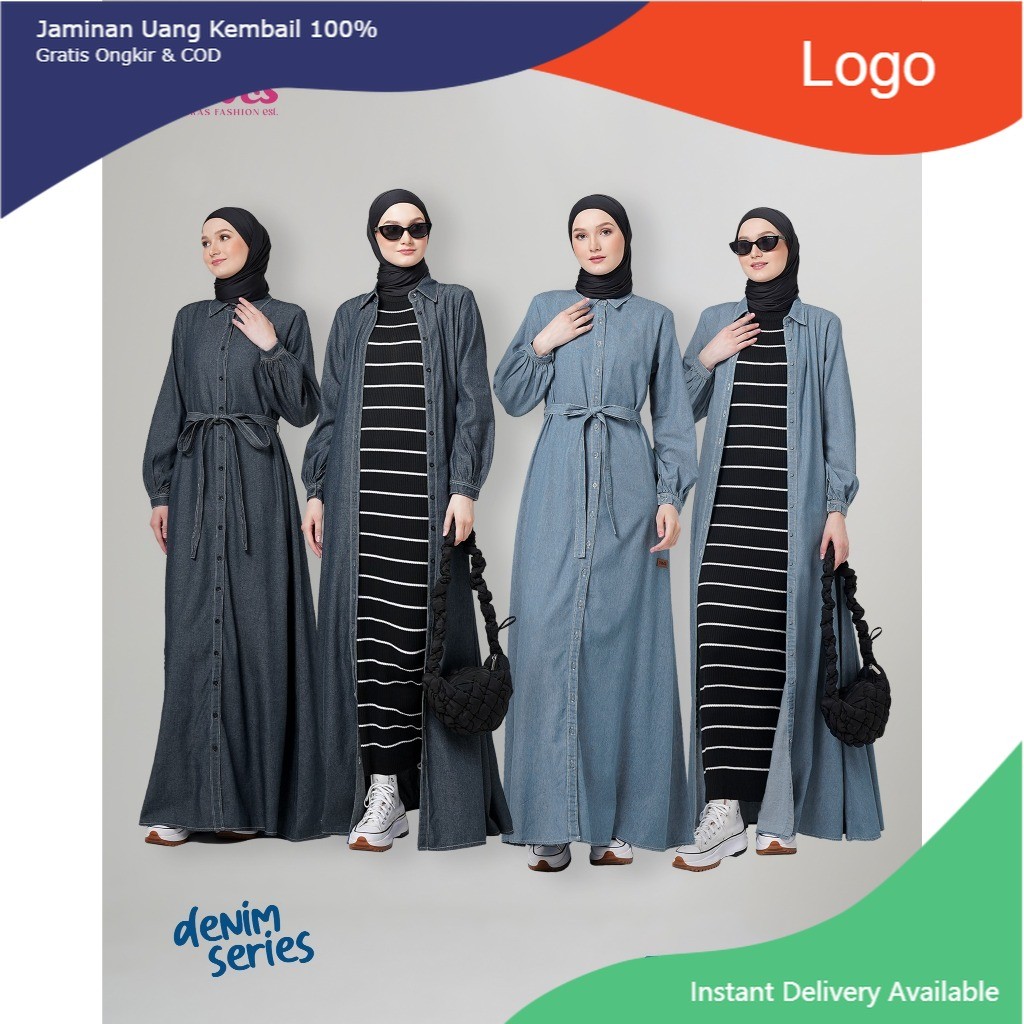 NIBRAS JALANKU BLUE DENIMS SERIES COUPLE GAMIS KOKO SOFT JEANS JALAKU BLUE 003, JB 003, JB 005, JB 0