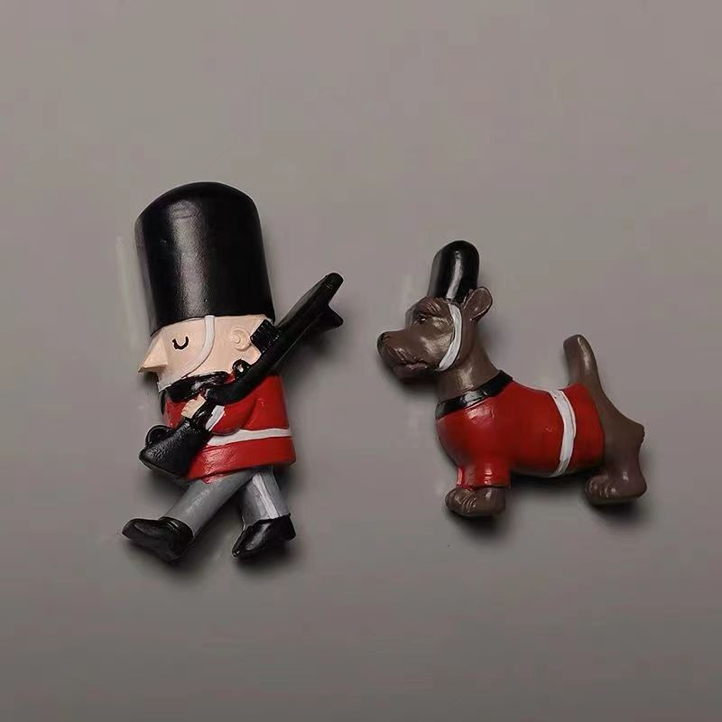 คุณภาพสูงอังกฤษน่ารักตู้เย็นแม่เหล็กสามมิติทหารอังกฤษโทรศัพท์ ติ้ง สุนัขอังกฤษเดินทางคอลเลกชันของขวัญรี - รูปที่ 2