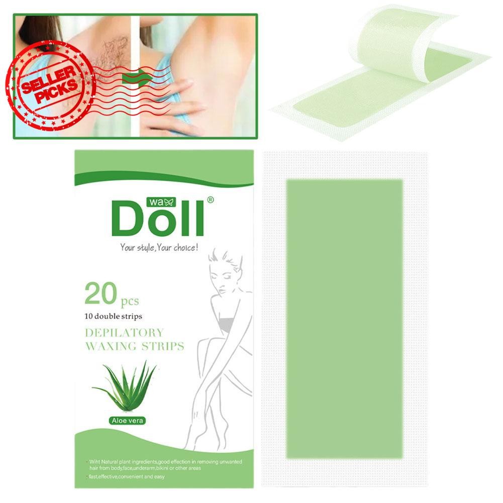 20 ชิ้นผม Remover แถบขี้ผึ้งกระดาษเทปคู่ลูกวัวกําจัดขี้ผึ้งผม One-Time Underarm Body H5T4