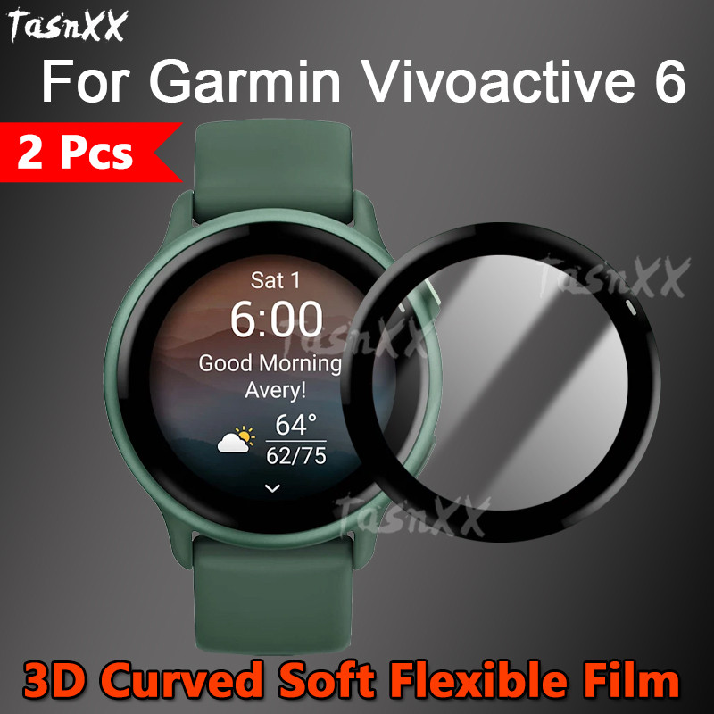1 / 2 / 3 / 5 ชิ้นสําหรับ Garmin Vivoactive 6 Active6 SmartWatch 3D โค้งนุ่มยืดหยุ่นฟิล์ม Ultra Clear Slim ชุบป้องกันหน้าจอ-ไม่กระจกนิรภัย