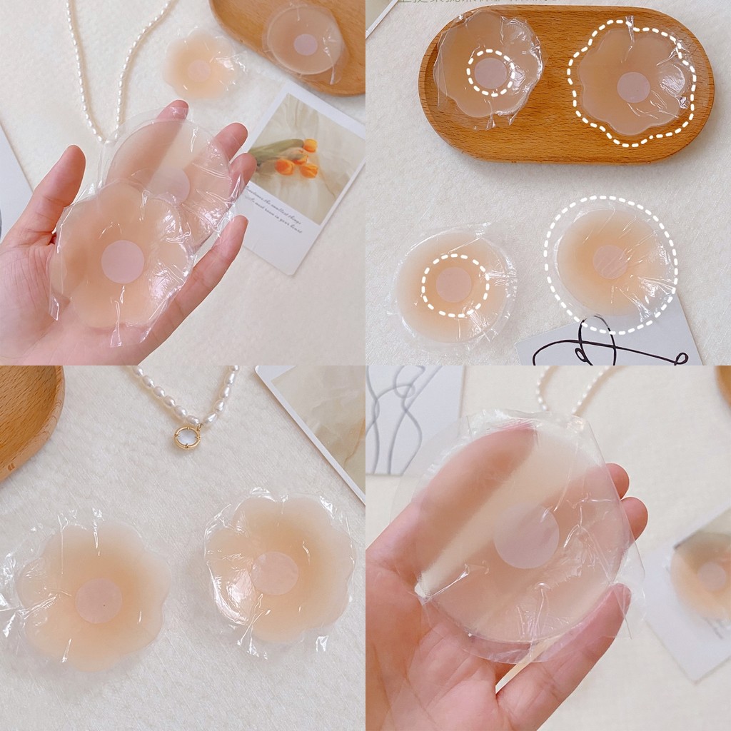 🍊Evelyn🍊จุกแปะหัวนม กันน้ำ กันเหงื่อ มีกาว เรียบ ซิลิโคนปิดหัวนม ระบายอากาศ ใส่สบาย