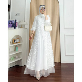 Dress Wanita Keyla Brukat Gamis Lebaran 2026 Model Gamis Terbaru Baju Kondangan Wanita Kekinian