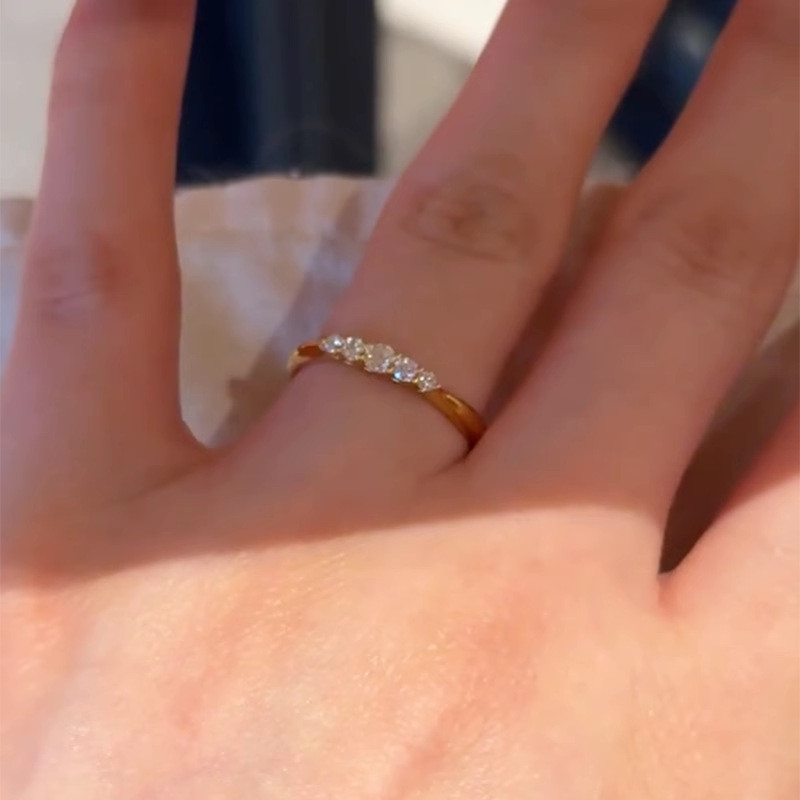 Sparkling Gold Plated Brushed Ring แหวนบุคลิกภาพระดับไฮเอนด์แหวนของขวัญขายส่ง ราคา ถูกที่สุด ดีลบีเคเค แกลเลอรีภาพที่ 6
