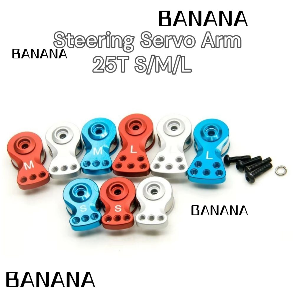 BANANA1 แขนเซอร์โว, การออกแบบแรงบิดขนาดใหญ่ 25T พวงมาลัย Servo Arm, อลูมิเนียม S/M/L RC รถ Servo อะไหล่สําหรับ Axial Tamiya RC อุปกรณ์เสริม