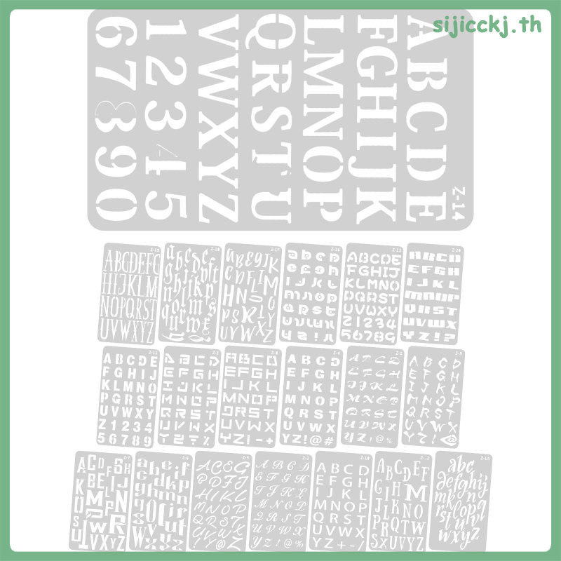 Letter Template Ruler Crafts นํากลับมาใช้ใหม่หัตถกรรม Stencils ภาพวาดตัวอักษรขนาดเล็ก sijicckj
