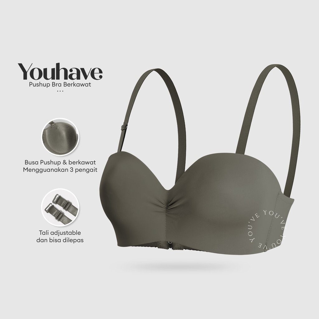 You Pieceve (You Have) BH Wanita Bra Women Bra Wire Bra Foam Medium Cup BC Cup 3/4 Bra Be Ha Hook 2 