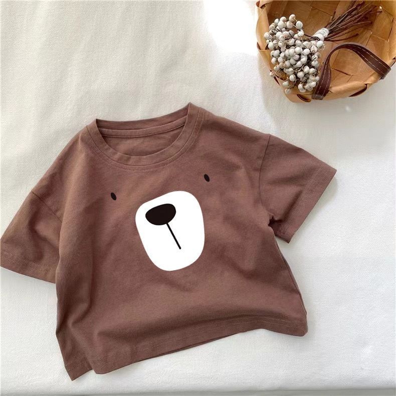 [RJ] 80-140ซม ผ้าฝ้ายแท้เด็กแขนสั้นเด็กหญิงท็อปส์ฤดูร้อนสไตล์ใหม่ชายเสื้อยืดการ์ตูนพิมพ์ทารกครึ่งแขนรอบ - รูปที่ 5