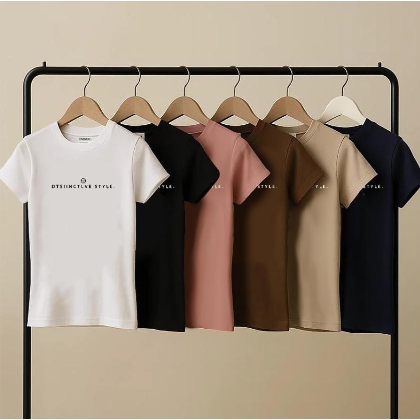 เสื้อยืดผู้หญิงใหม่สําหรับปี กระแสน้ําขึ้นน้ําลง หน้าร้อน คอกลมและแขนสั้นคอกลมและแขนสั้น สายลมฮ่องกง แบรนด์อินเทรนด์