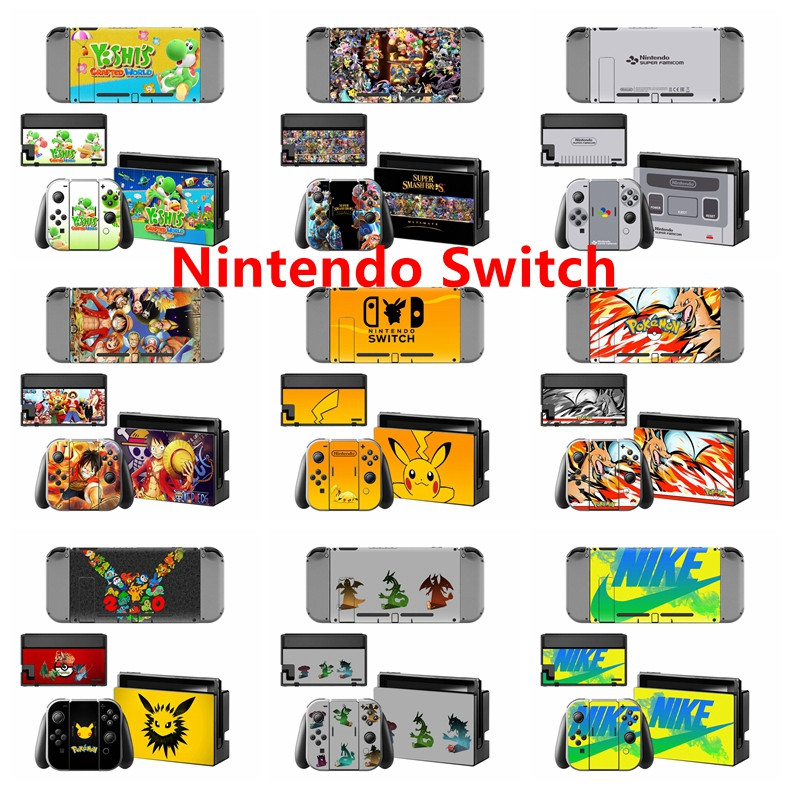 100 สีสติกเกอร์ผิวใช้งานร่วมกับ Nintendo Switch V2 ไวนิล Decal รูปแบบที่สวยงามชุดฟิล์มป้องกันสําหรับ NS V2 คอนโซล & Joy-Con Controller & Dock