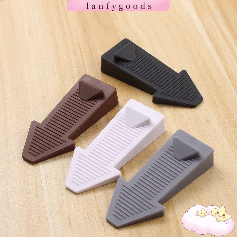 LANFYGOODS ที่กั้นประตู, ที่วางพื้นซิลิโคนกันลื่น, ประตูป้องกันการชนกันที่ซ่อนอยู่แบบตายตัว