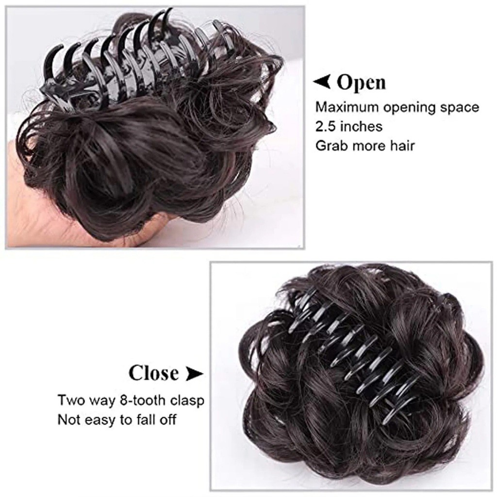 10CM.ผมหยิกกิ๊บติดผม แฮร์พีซมวยผม มวยผมหยิก มี4สี สําหรับผู้หญิง เครื่องประดับผม สีสวยธรรมชาติ - รูปที่ 6
