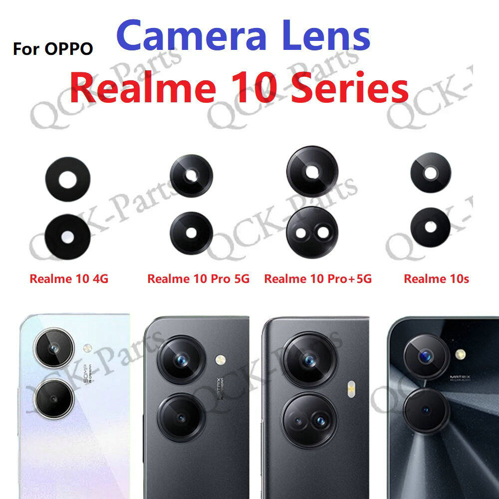 เลนส์กล้องด้านหลังสําหรับ Realme 10 Pro + Plus 5G 10S 10T RMX3630 RMX3663 RMX3660 RMX3661 RMX3687 RMX3686 พร้อมสติกเกอร์กาว