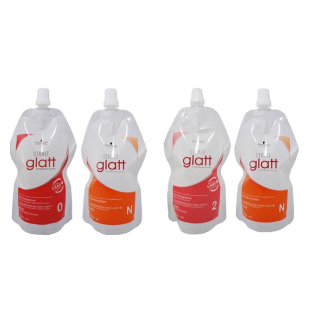 schwarzkopf  น้ำยายืดผม+น้ำยาโกรก แกลทท์ ยืดชวาสคอฟ แบบถุง (400มล.) Glatt Hair Straightener (มี 2 สู