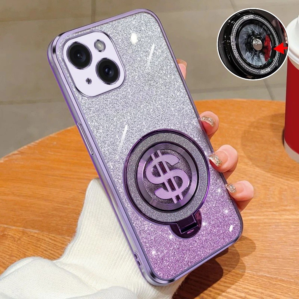 HP Tecno Spark Go 1 20 20c 2024 Soft Case Glitter Ring Dollar Wireless Premium