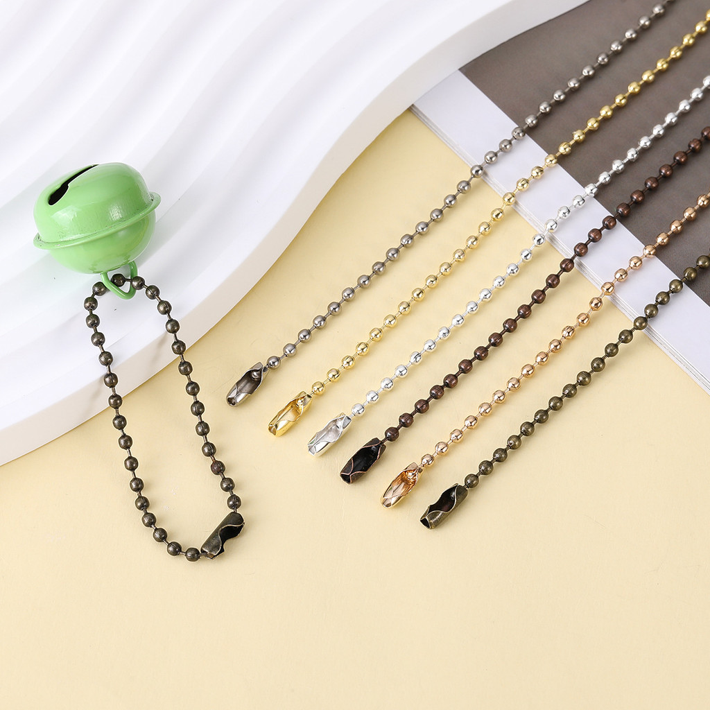 20ชิ้น ห่วงโซ่ลูกปัดโลหะสำหรับอุปกรณ์เครื่องประดับ ทำเอง พวงกุญแจจี้แฮนด์เมด