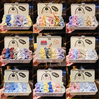 10ชิ้นชุดบิ๊ก ส กรุบกรอบ แฟชั่นเกาหลีที่สวยงามที่เรียบง่ายอเนกประสงค์บิ๊กผมผูกขนาดใหญ่ลําไส้ผมวงอุปกรณ์ผม