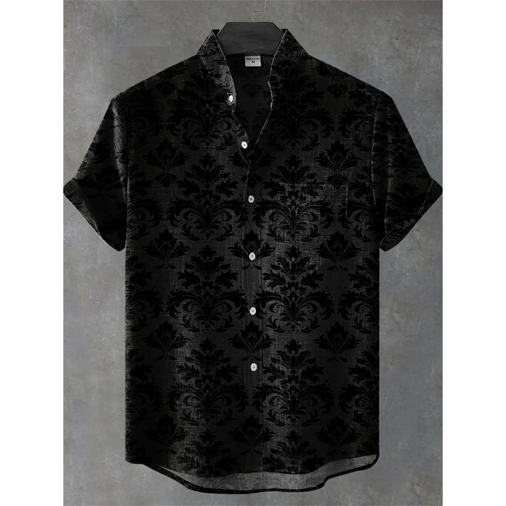 ขายร้อน Tiger เสื้อลินินแขนสั้นสำหรับผู้ชาย สไตล์ Retro พิมพ์ลาย Casual และแฟชั่น Top Trajes De Moda