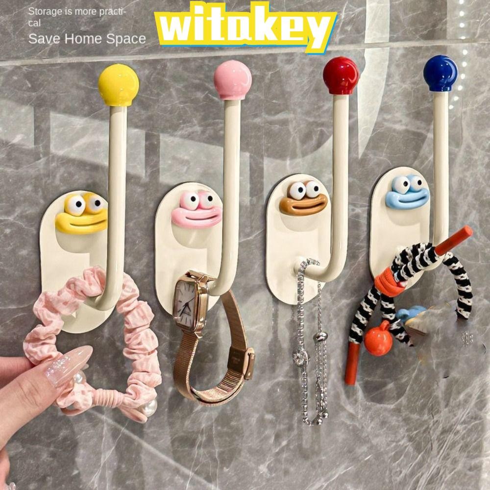WITAKEY ตะขอเกี่ยวถ้วยสำเร็จรูป แขวนห้องครัว ตะขอเกี่ยวอาบน้ำ ตะขอเกี่ยวแบบหมุนได้ ตะขอเกี่ยวแบบใช้ซ้ำได้ ตะขอเกี่ยวแบบไม่ต้องเจาะ