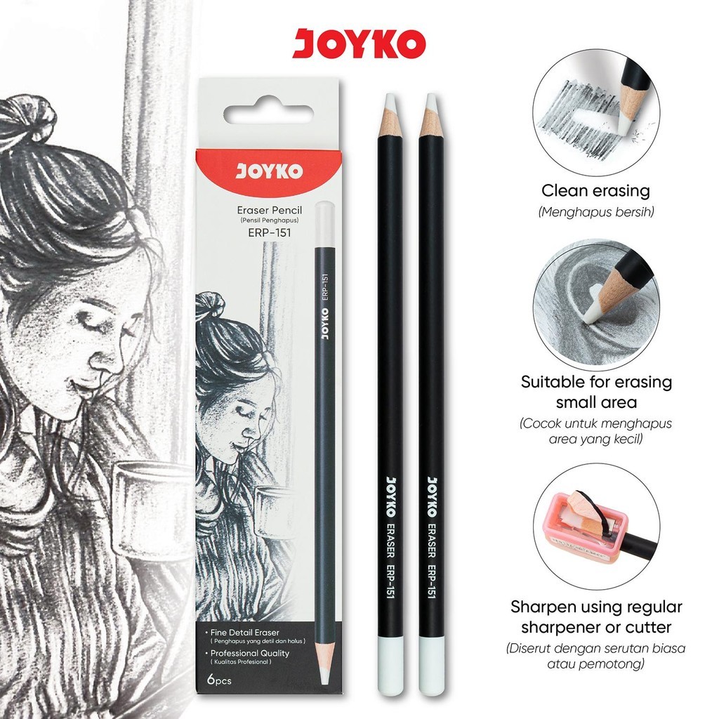 BPP PBOS Retail Eraser ERP-151 Pencil joyko Pencil-Shaped Eraser