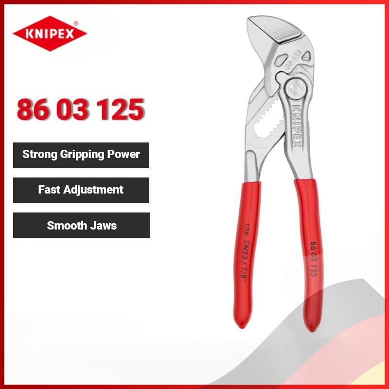 KNIPEX 86 03 125 Mini คีมประแจ 5 นิ้วปรับอย่างรวดเร็ว Chrome เหล็ก Plier Multi-Function Gripping Hol