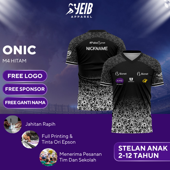 ONIC M4 ESPORT JERSEY BLACK PREMIUM QUALITY FULL PRINTING JERSEY