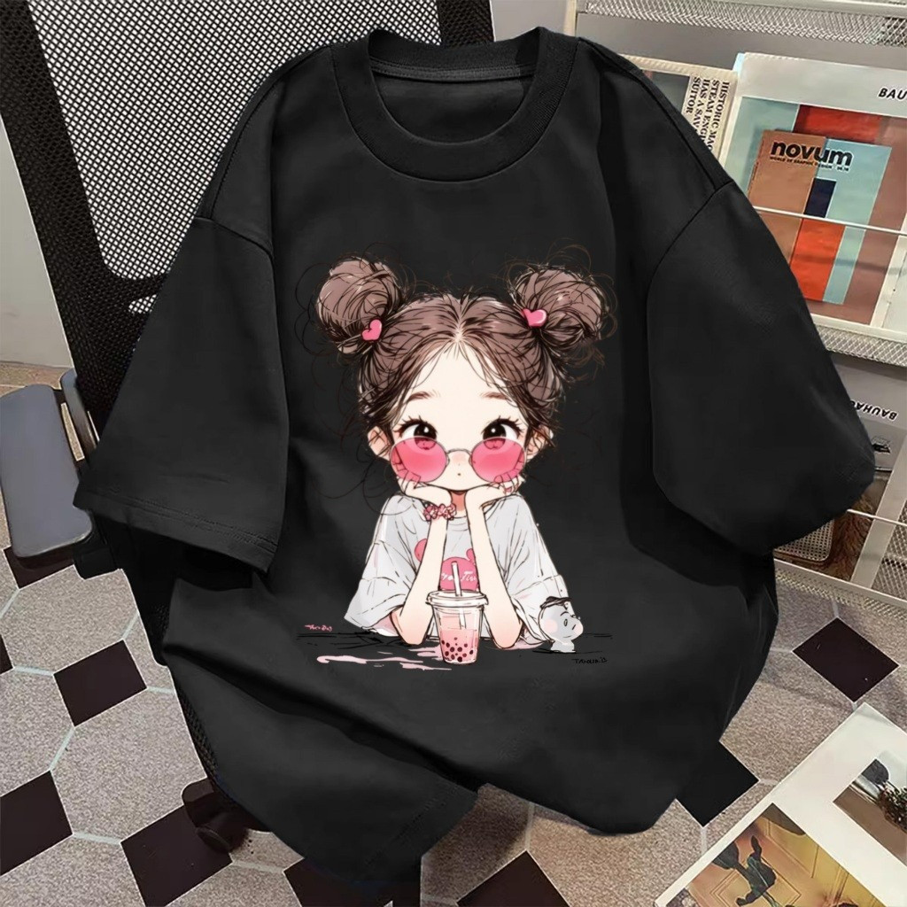 🌷Su.Tee🌷เสื้อน่ารัก เสื้อยืด oversize เกาหลี โคตรนุ่ม ผ้าคอตตอน ลาย 